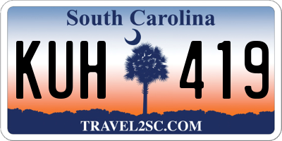 SC license plate KUH419