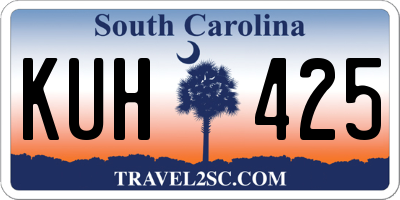 SC license plate KUH425