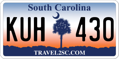 SC license plate KUH430
