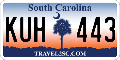 SC license plate KUH443