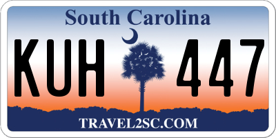 SC license plate KUH447