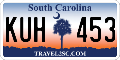 SC license plate KUH453