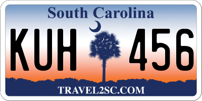 SC license plate KUH456