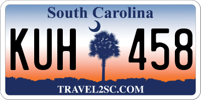 SC license plate KUH458