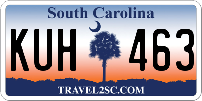 SC license plate KUH463