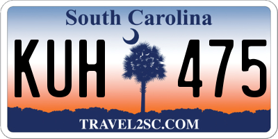 SC license plate KUH475