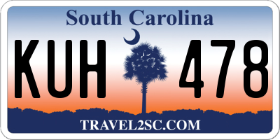 SC license plate KUH478