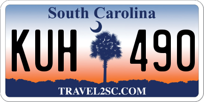 SC license plate KUH490