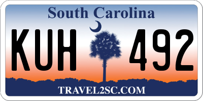 SC license plate KUH492