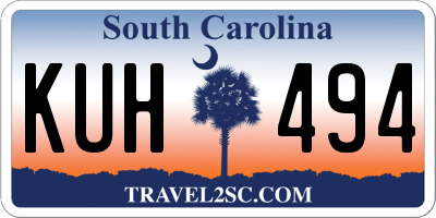 SC license plate KUH494