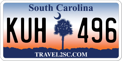 SC license plate KUH496