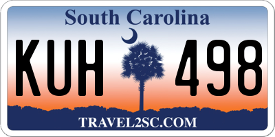 SC license plate KUH498
