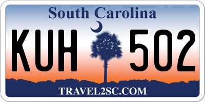 SC license plate KUH502