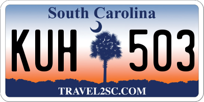 SC license plate KUH503