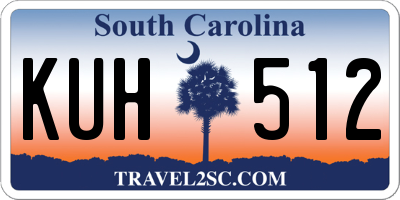 SC license plate KUH512
