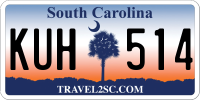 SC license plate KUH514