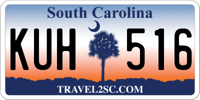 SC license plate KUH516