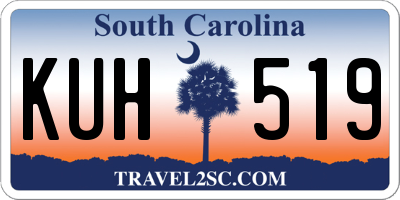 SC license plate KUH519