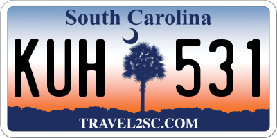 SC license plate KUH531