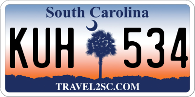 SC license plate KUH534