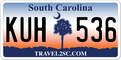 SC license plate KUH536
