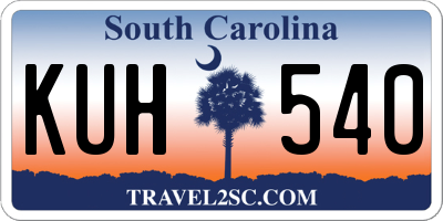 SC license plate KUH540