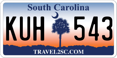 SC license plate KUH543