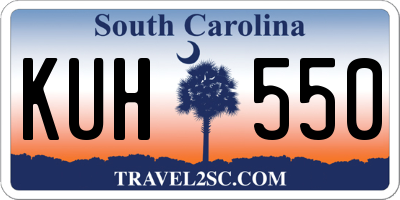 SC license plate KUH550