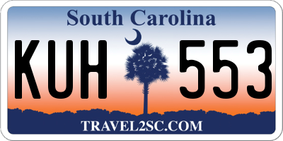 SC license plate KUH553