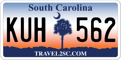 SC license plate KUH562