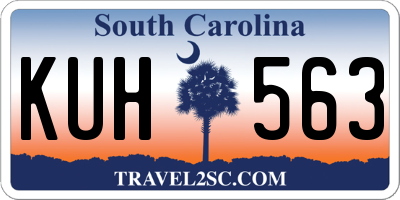 SC license plate KUH563