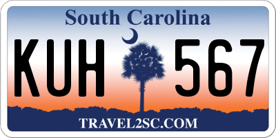 SC license plate KUH567