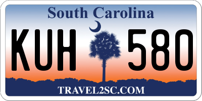 SC license plate KUH580