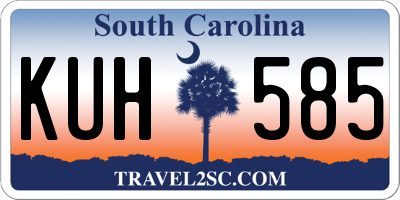 SC license plate KUH585