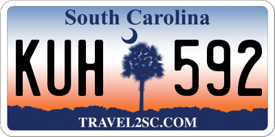 SC license plate KUH592