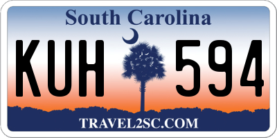 SC license plate KUH594