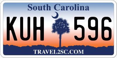 SC license plate KUH596