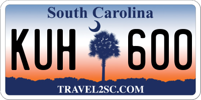 SC license plate KUH600
