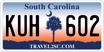 SC license plate KUH602