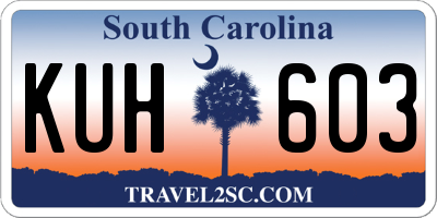 SC license plate KUH603