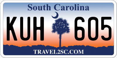 SC license plate KUH605