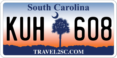 SC license plate KUH608