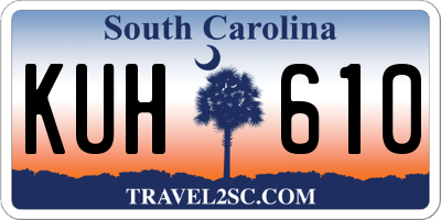 SC license plate KUH610