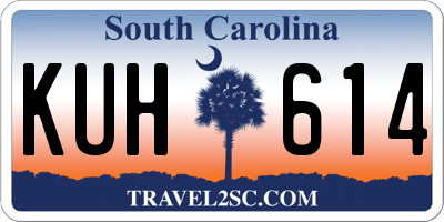 SC license plate KUH614