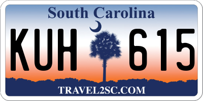 SC license plate KUH615