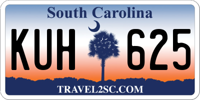 SC license plate KUH625