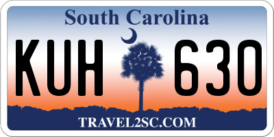 SC license plate KUH630