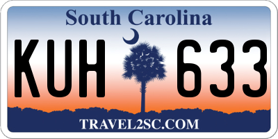 SC license plate KUH633