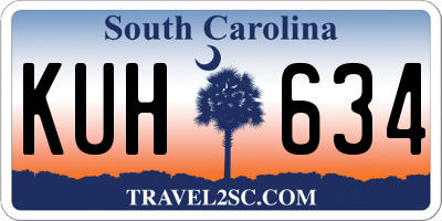 SC license plate KUH634