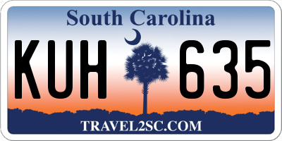SC license plate KUH635